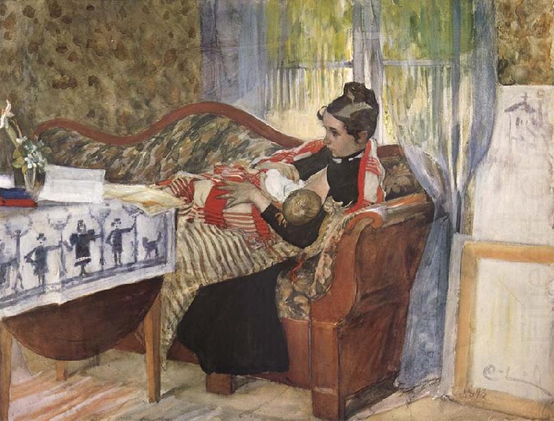Carl Larsson A Mother-s Thoughts china oil painting image